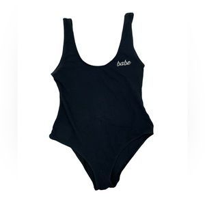 LA Hearts Babe Body Suit Black Low Scoop Back Women’s Size Small